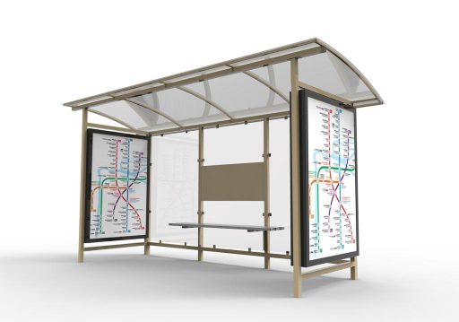 Остановочный павильон AA-1002M 3000 х1800 х2500 полимерное бетонирование